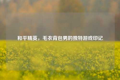和平精英,毛衣背包男的独特游戏印记