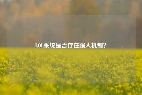 LOL系统是否存在踢人机制?