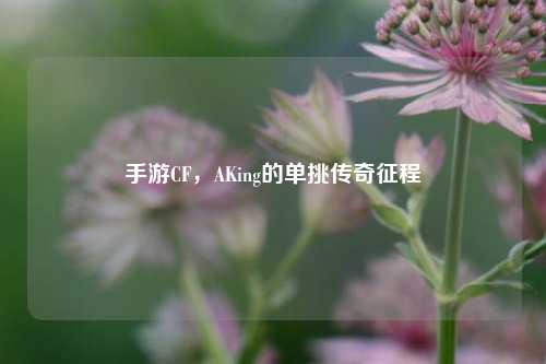 手游CF,AKing的单挑传奇征程