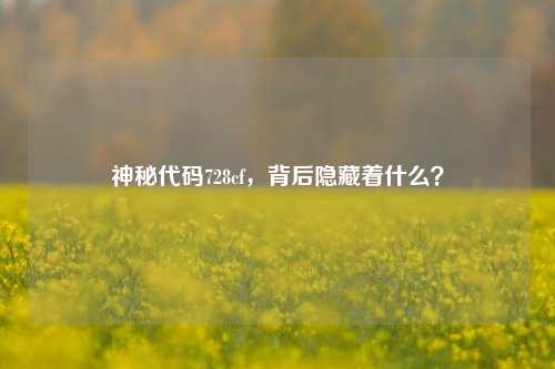 神秘代码728cf,背后隐藏着什么?