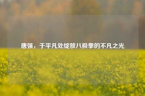 唐强,于平凡处绽放八极拳的不凡之光
