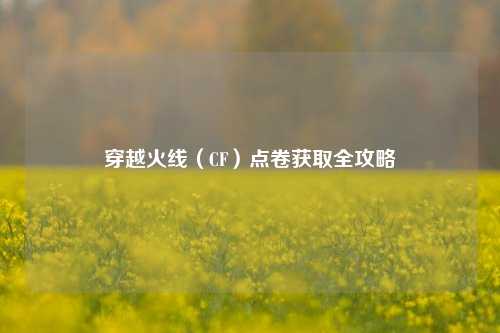 穿越火线(CF)点卷获取全攻略
