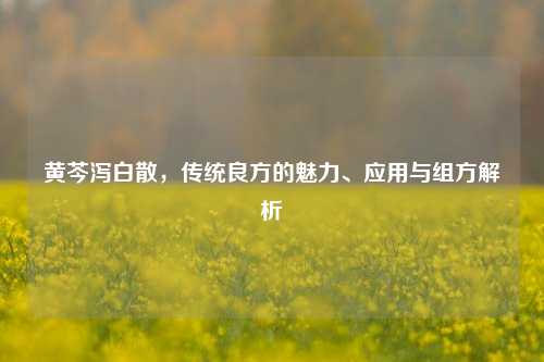 黄芩泻白散,传统良方的魅力、应用与组方解析