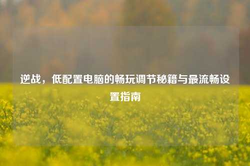 逆战,低配置电脑的畅玩调节秘籍与最流畅设置指南