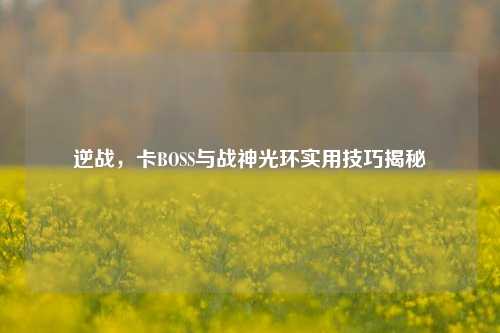 逆战,卡BOSS与战神光环实用技巧揭秘