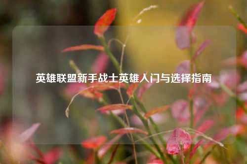 英雄联盟新手战士英雄入门与选择指南