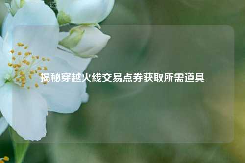 揭秘穿越火线交易点券获取所需道具