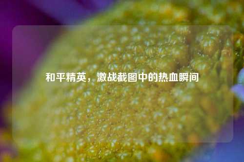 和平精英,激战截图中的热血瞬间