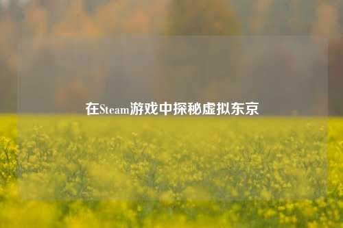 在Steam游戏中探秘虚拟东京