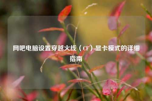 网吧电脑设置穿越火线(CF)显卡模式的详细指南