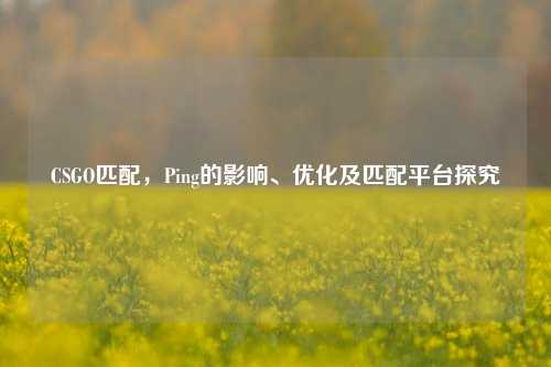 CSGO匹配,Ping的影响、优化及匹配平台探究