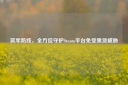 筑牢防线,全方位守护Steam平台免受黑货威胁