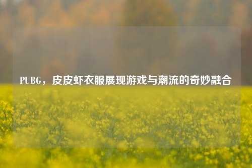 PUBG,皮皮虾衣服展现游戏与潮流的奇妙融合