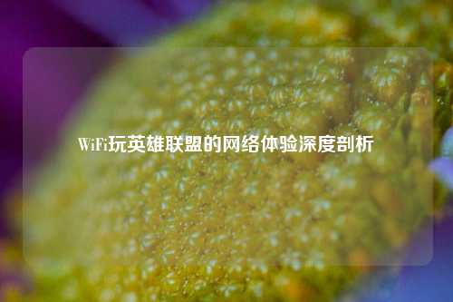 WiFi玩英雄联盟的 *** 体验深度剖析