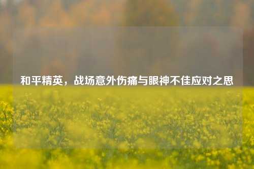 和平精英,战场意外伤痛与眼神不佳应对之思