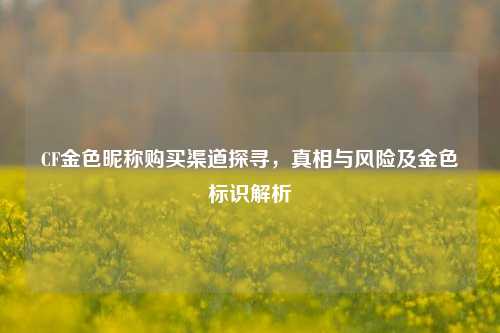 CF金色昵称购买渠道探寻,真相与风险及金色标识解析