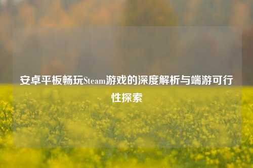 安卓平板畅玩Steam游戏的深度解析与端游可行性探索