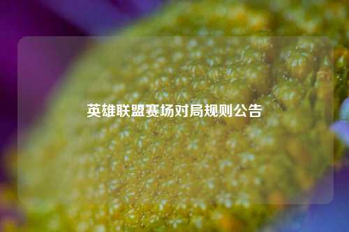 英雄联盟赛场对局规则公告