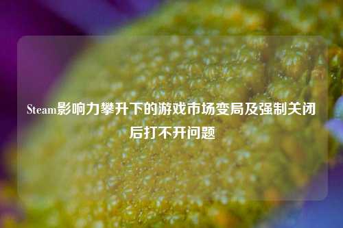 Steam影响力攀升下的游戏市场变局及强制关闭后打不开问题