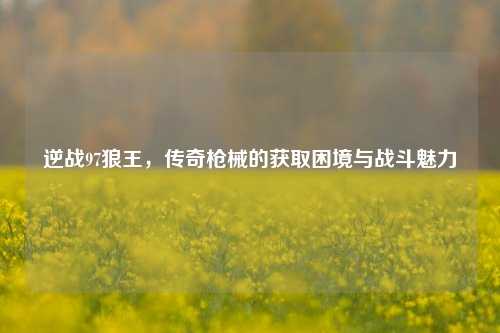 逆战97狼王,传奇枪械的获取困境与战斗魅力