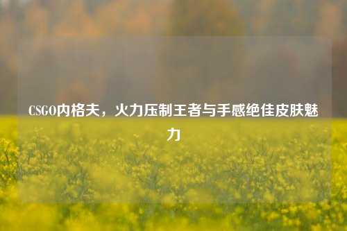 CSGO内格夫,火力压制王者与手感绝佳皮肤魅力