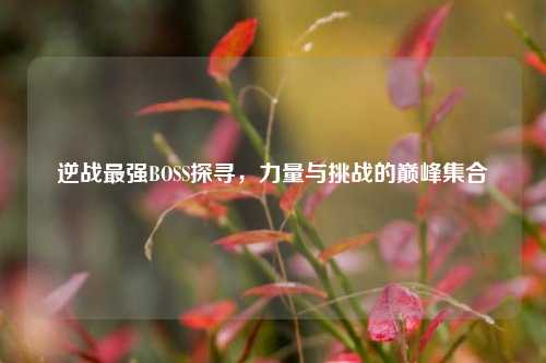 逆战最强BOSS探寻,力量与挑战的巅峰***