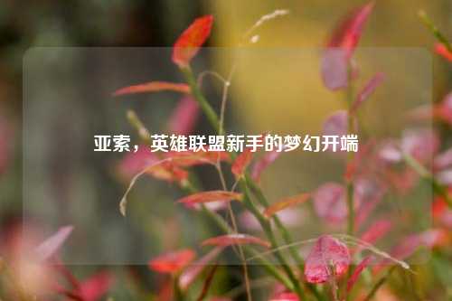 亚索,英雄联盟新手的梦幻开端