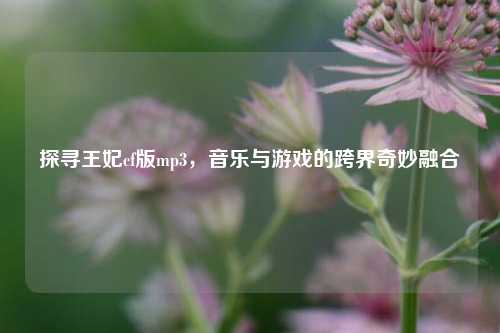 探寻王妃cf版mp3,音乐与游戏的跨界奇妙融合