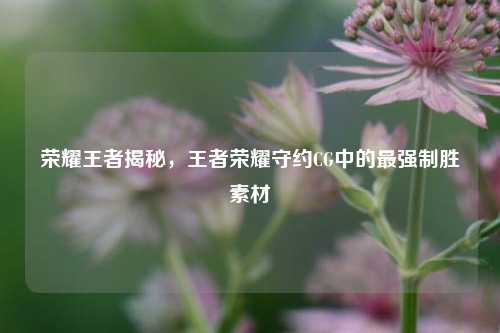 荣耀王者揭秘,王者荣耀守约CG中的最强制胜素材