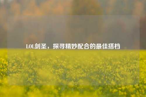 LOL剑圣,探寻精妙配合的更佳搭档