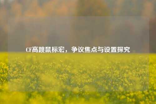 CF高跳鼠标宏,争议焦点与设置探究