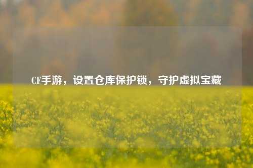CF手游,设置仓库保护锁,守护虚拟宝藏