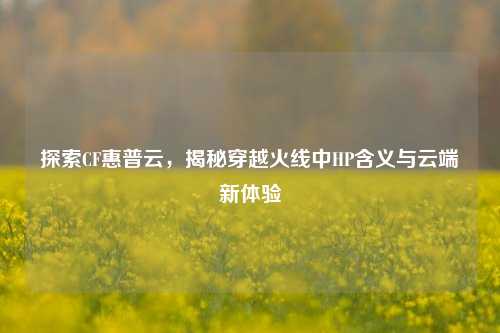 探索CF惠普云,揭秘穿越火线中HP含义与云端新体验