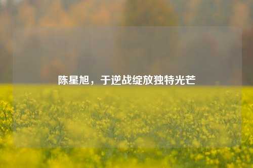 陈星旭,于逆战绽放独特光芒