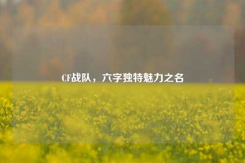 CF战队,六字独特魅力之名