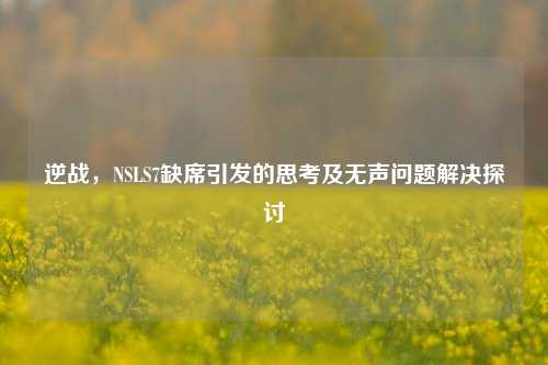 逆战,NSLS7缺席引发的思考及无声问题解决探讨