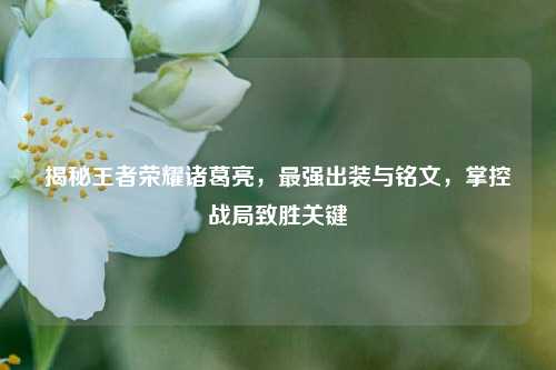 揭秘王者荣耀诸葛亮,最强出装与铭文,掌控战局致胜关键
